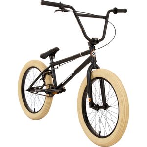Bullseye Project 501 BMX 20 Zoll Bike Pegs Fahrrad Freestyle 20 Rad Jugendliche Erwachsene unisex für Tricks, Farbe:schwarz/beige