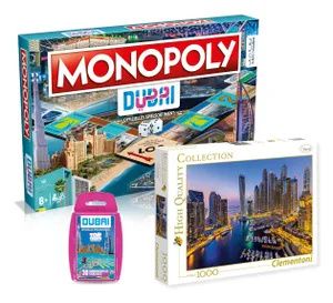 Monopoly - Dubai + Top Trumps & Puzzle (1000 Teile) Gesellschaftsspiel Bundle