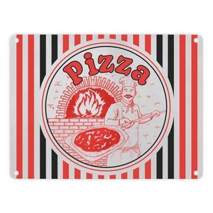 Pizzakarton Metallschild in 15x20 cm für Pizzafans