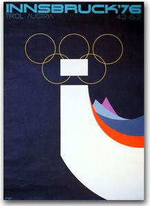 Poster - Canvas - Leinwand - 59,4 cm x 84,1 cm - Fotoposter - Leinwandkunst - Olympischen Winterspiele in Innsbruck