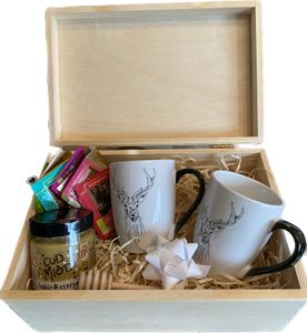 Geschenkbox 5 Weihnachten gefüllt Holzbox Geburtstag Teebox Set Präsentkorb Geschenkkorb