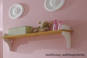 Regal Wandregal Wandboard Hängeregal Landhausstil Kiefer massiv Kinderzimmer, Farbe:weiß / laugenfarbig