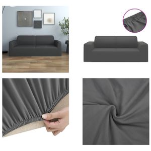 vidaXL Stretch Sofahusse 2 Sitzer Anthrazit Polyester Jersey - Sofahusse - Sofahussen - Sofabezug - Sofabezüge