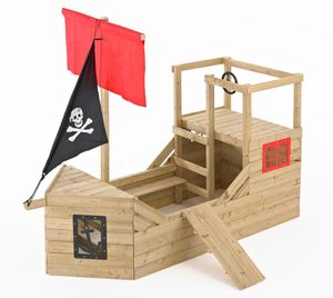 TP Toys Holz Kinderspielhaus Klettergerüst Piratenschiff "Galleon" natur 272 x 171 x 206 cm (L x B x H)