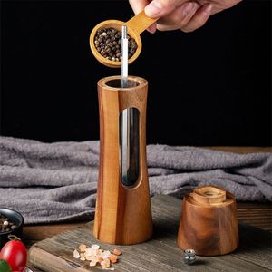 Salz und Pfeffermühle Holz Manuelle Gewürzmühle mit verstellbarem Keramikmahlwerk Salzmühle Pfeffermühle Für Ihre Küche