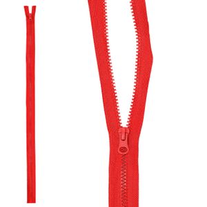 mumbi Reißverschluss teilbar 5mm 70cm Rot Kunststoff Reißverschlüsse mit Zipper grobe Zähne