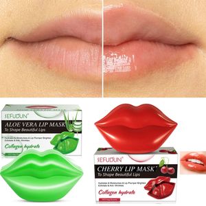 40St Tragbare Lippenmasken für Frauen Kirsch-/Aloe-Vera-Lippenmasken Nährende Lippenpflege Lippenbalsam Feuchtigkeitsspendender Lippenmasken