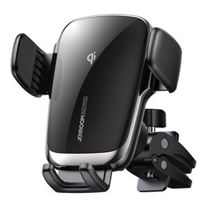 Joyroom Qi Wireless 15 W automatische Auto-Ladegerät elektrische Telefonhalter kompatibel mit Smartphones (Luftschlitz) für Lüftung schwarz
