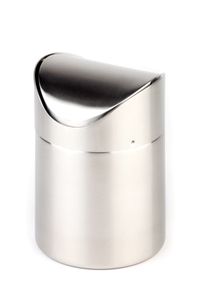 MEIYAXINWIN Desktop Mülleimer Tischmülleimer Mini Abfalleimer Silber  Tischabfalleimer Edelstahl Abfallbehälter mit Deckel