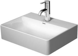 Duravit Handwaschbecken DURASQUARE ohne Überlauf, mit Hahnlochbank, 450 x 350 mm ohne Hahnloch weiß