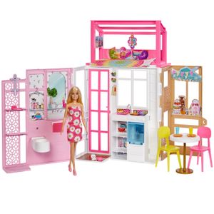 Kompaktný set domèek + bábika Barbie