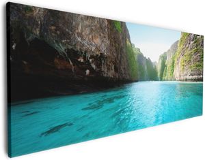 Wallario Premium Leinwandbild Fluss in den Tiefen der Schlucht in Größe 50 x 125 cm