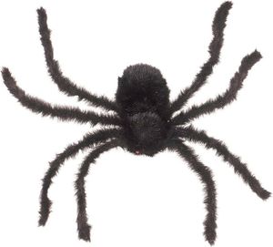 Behaarte Riesenspinne -  Halloween-Deko schwarz 75cm  - Deko für Halloween Party