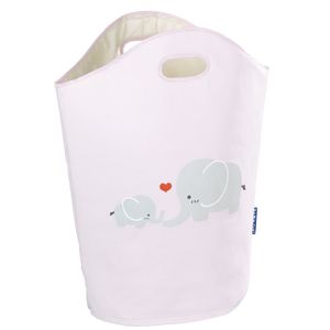 WENKO Wäsche Sammler Kids rosa 24 L Korb Sack Tasche Aufbewahrung Elefant