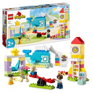 LEGO 10991 DUPLO Traumspielplatz Set, Konstruktionsspielzeug für Kinder ab 2 Jahren mit Wal- und Raketengerüste und Figuren, hilft Kleinkindern, Buchstaben, Zahlen und Farben mit Steinen zu lernen