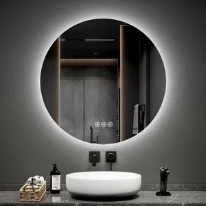 EMKE LED Badspiegel Rund 80 cm mit beschlagfrei Badezimmerspiegel 3 Lichtfarbe Badspiegel dimmbar LED Spiegel mit Touchschalter IP44 Energiesparend EMKE LED Badspiegel Rund 80 cm mit beschlagfrei Badezimmerspiegel 3 Lichtfarbe Badspiegel dimmbar LED Spiegel mit Touchschalter IP44 Energiesparend