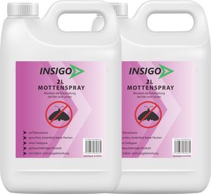 INSIGO 2x2L Mottenspray Mottenmittel Mottenschutz Kleidermotten Lebensmittelmotten gegen Motten-Bekämpfung Mottenfrei