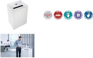 HSM Pure 940 Aktenvernichter mit Partikelschnitt P-4, 3,9 x 40 mm, bis 35 Blatt, weiß