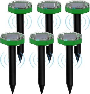 Maulwurf Vertreiber Solar Ultraschall 6 Stück,Solar Maulwurfschreck IP65 für Vertreiben Wühlmäuse,Maulwürfe vertreibens
