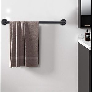 85cm Eisen Handtuchhalter Handtuchstange Badetuchhalter Wand für Küche oder Bad Schwarz