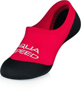AQUA SPEED Neoprensocken Schwimmsocken Surfschuhe Socken neopren 26/27 rot/schwarz