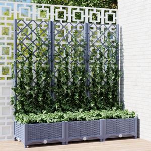 vidaXL Sadzarka z kratką ciemnoszara 120x40x121,5 cm PP