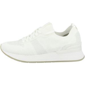 Tamaris Damen Low Sneaker Fashletics Lace Up 1-23712-26 Weiß 171 White/Silver Textil/Synthetik mit Removable Sock, Groesse:39 EU