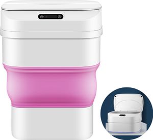 ZELURXX Smart Sensor Mülleimer, 17,5 L, zusammenklappbar, wasserdicht, leises Öffnen und Schließen, für Innen, Auto, Außen, 34 x 25,5 x 20,5 cm