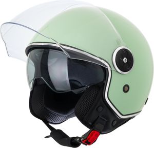 VINZ Tobia Jethelm mit Doppelvisier | Roller Helm mit Sonnenblende | In Gr. XS-XXL | ECE 22.06  | Motorradhelm mit Visier |Viele Farben Erhältlich - Mint | M (57 - 58 cm)