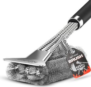 bio-chem Grillbürste - Robust & Ergonomisch - Extra Langer Griff mit Wärmedämmung - 3-Fach Drahtbürste mit Edelstahl-Borsten und Schaber - für Grillrost, Gasgrill, Holzkohlegrill, Elektrogrill bio-chem Grillbürste - Robust & Ergonomisch - Extra Langer Griff mit Wärmedämmung - 3-Fach Drahtbürste mit Edelstahl-Borsten und Schaber - für Grillrost, Gasgrill, Holzkohlegrill, Elektrogrill