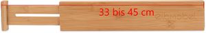 Elbmöbel Schubladentrenner Ordnungssystem Bambus 4er Pack 33 bis 45 cm Set