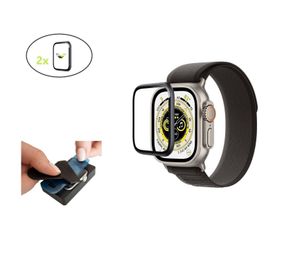 2 Stück 9H Displayschutz passt für Apple Watch Series 8, 45mm Schutzglas mit Aufbringhilfe