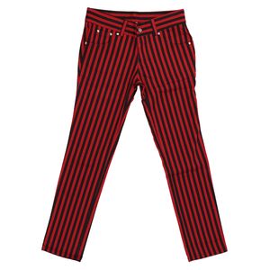 Rock Rag - Stripes, Frauenhose Schwarz/Rot im Slim-Fit-Style