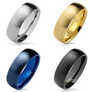 Partnerring Edelstahl mattiert: Ring in Silber, Gold, Blau oder Schwarz, Ringgröße:55 (17.5 mm Ø), Farbe:Silber
