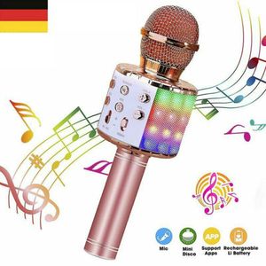 Mikrofone für Kinder MIC Wireless Karaoke Bluetooth Handmikrofon Gold TOP DE 