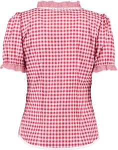 Orbis Trachtenbluse 1/2 Arm rot kariert mit Rüsche Gr. 52 Orbis Trachtenbluse 1/2 Arm rot kariert mit Rüsche Gr. 52