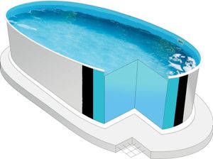 Stahlwandpool Oval Ibiza 320 x 525 x 120 cm Blau