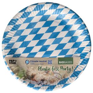 Papstar Pappteller Bayrisch Blau 23cm Durchmesser 50 Stück