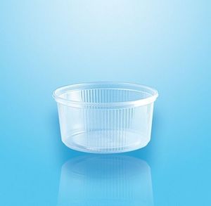 100 tradingbay24 Verpackungsbecher, PP rund 250 ml Ø 10,1 cm, 5 cm transparent tbU95244 Feinkostbecher Salatbecher Dressingbecher transparent