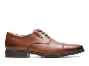 CLARKS Pánske Tilden Cap hnedé kožené formálne poltopánky 41,5