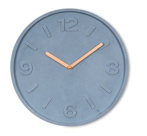 Hochwertige Wanduhr Beton-Uhr 30cm Grau Kupfer Uhrzeit Wanddeko Modern