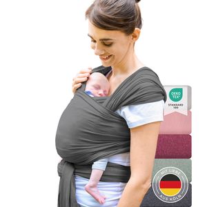 Laleni Tragetuch Baby Neugeborene aus 100% Bio-Baumwolle - OEKO-TEX Zertifiziertes Babytragetuch bis 15 kg mit Ergonomischer Passform, Einfach Anzuziehen, Waschmaschinengeeignet