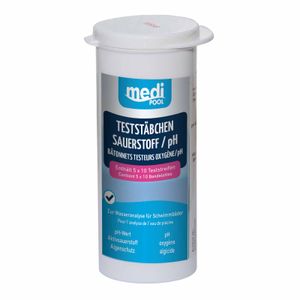 mediPOOL TestStäbchen Sauerstoff/pH/Algenschutz 50 Stück Teststreifen, Teststrips