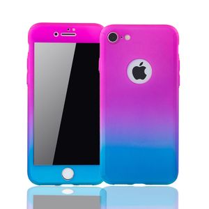 Apple iPhone 6 / 6s Plus Handy Hülle Schutz-Case Panzer Schutz Glas Pink / Blau