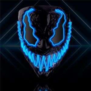 LED Premium Venobat Maske blau - steuerbar, für Halloween, Fasching & Karneval als Kostüm für Herren & Damen