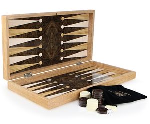 Wunderschöne Walnuss Optik Backgammon, Tavla XXL Walnut Burl