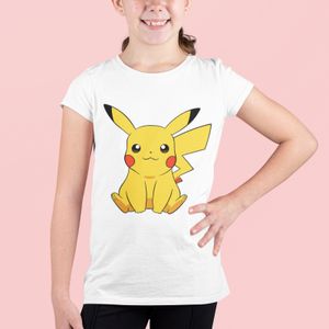 Bio Baumwolle T-Shirt Mädchen Pokemon Pikachu Anime Comic Merch Pika Monster Funny