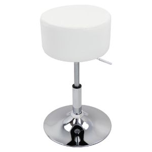 WOLTU Dizajnová stolička s rukoväťou, plynulé nastavenie výšky, pochrómovaná oceľ, protišmyková guma, ľahko udržiavateľná Imitácia kože, dobre čalúnený sedák, biela