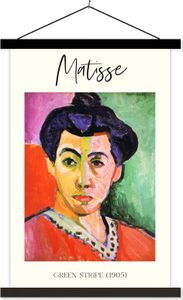 MuchoWow® Textilposter Grüner Streifen (1905) - Matisse - Kunst 60x90 cm mit schwarzem Rahmen - Poster Wohnzimmer