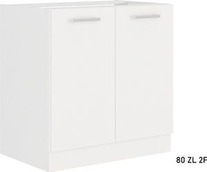Spülenschrank ALBERTA ZL 2F BB, Küchenspüle, Spülbecken Küche, Einbauspüle Spüle, 80x82x52, weiß